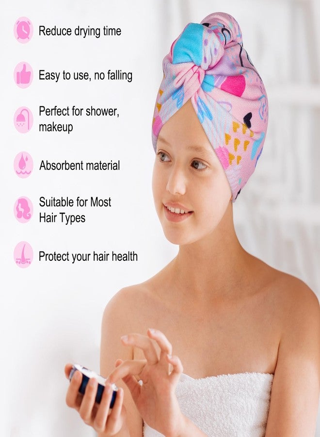 Basumee Microfiber Hair Towel Wrap for Kids 2 Pack Rapid Drying Hair Towel with Button Hair Turbans for Wet Hair Wraps Head Towel Wrap for Women and Girls, Blue - Image 4